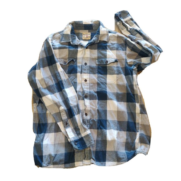 RedHead Other - Red Head Men's Button-up Flannel Shirt Blue Plaid Size Large Long Sleeve.